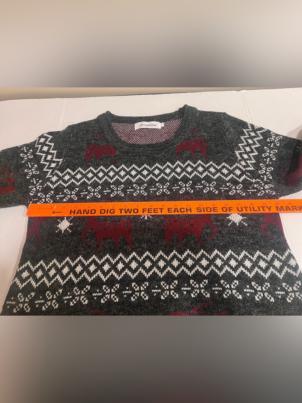 Shineflow Nordic Fair Isle Reindeer Knit Soft Tunic Sweater Winter Cabincore L - Picture 9 of 15
